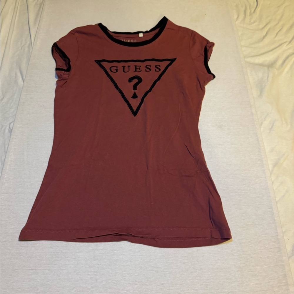 Guess brown and Black Logo Tee